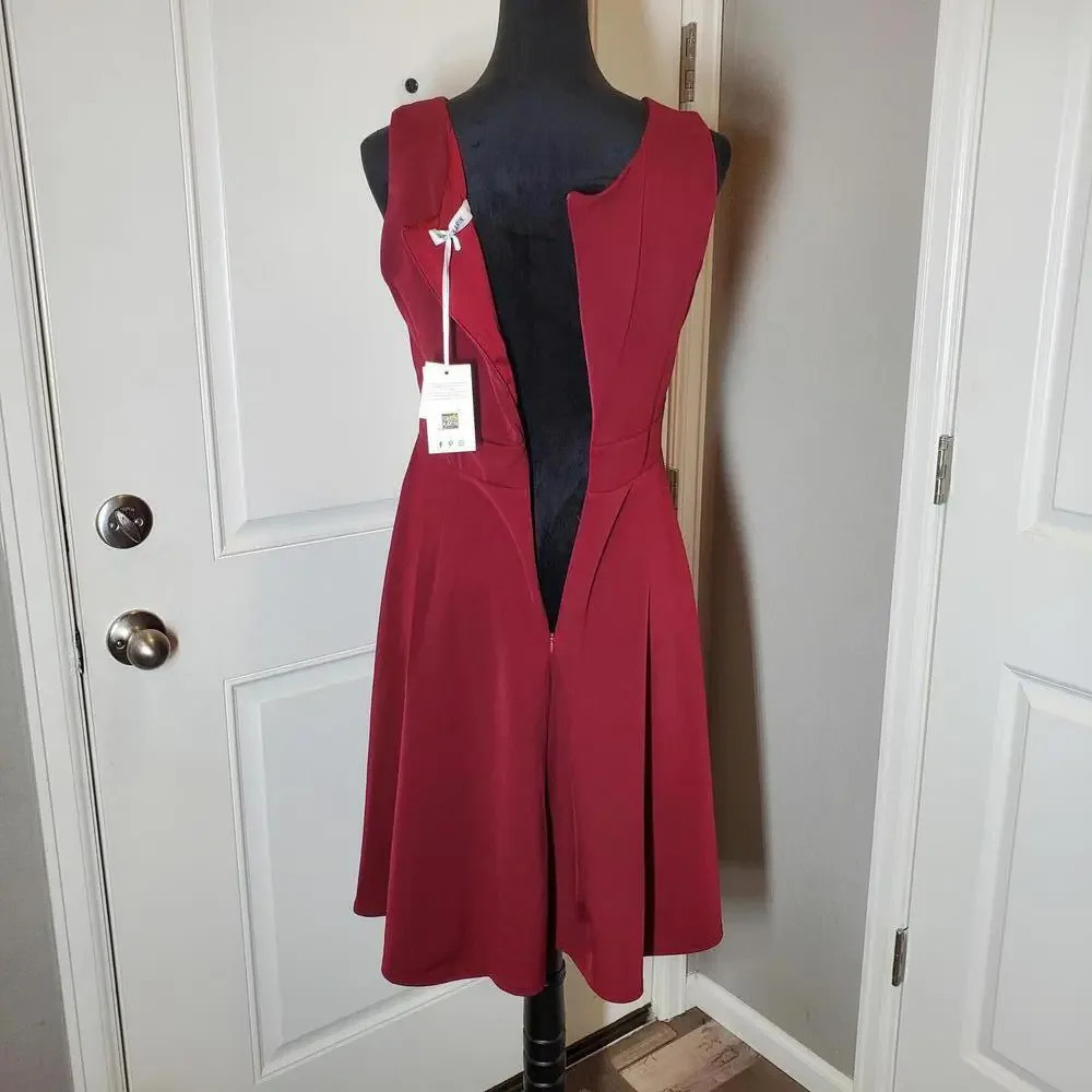 NWT Grace Karin Elegant Burgundy Red Cocktail Dress Size Large - Picture 3 of 12